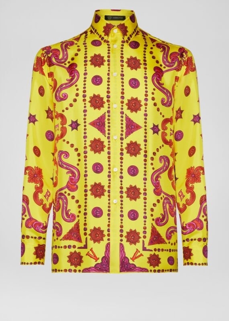 Camasi Versace Versace Barocco Western Print Silk Twill Barbati | SUJFTQR-43